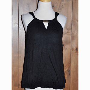 Apt 9 Black Grecian Style Sleeveless Silky Slight Stretchy Top Size M